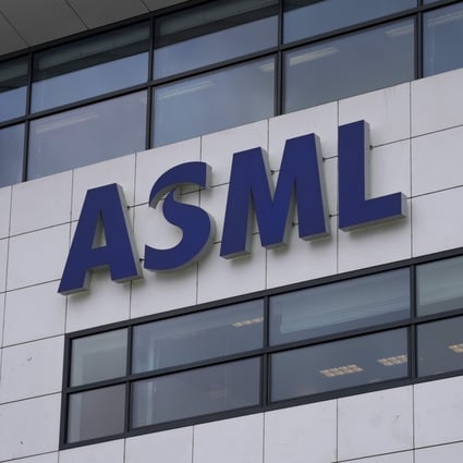 The ASML logo seen outside the company’s head office in Veldhoven, Netherlands. Photo: AP