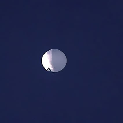 The balloon pictured in the sky over Billings, Montana, on Wednesday. Photo: Reuters
