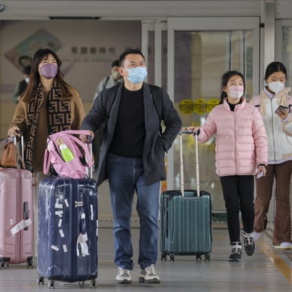 Travellers arrive in Hong Kong from mainland China at Shenzhen Bay border. Photo: Jelly Tse