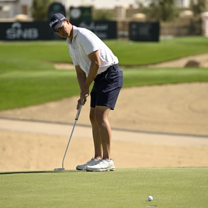 Matthew Cheung putts for birdie on the par-3 11th during the second round of the PIF Saudi International. Photo: Asian Tour.