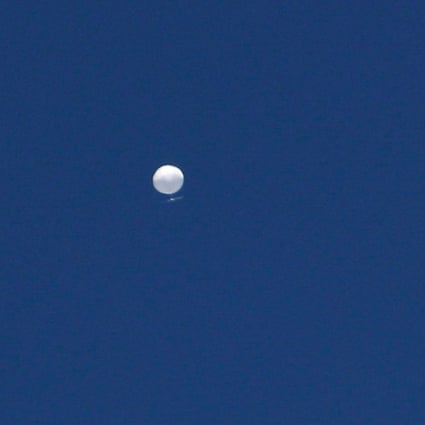 The Chinese balloon floats over Columbia, Montana, on Friday. Photo: AP