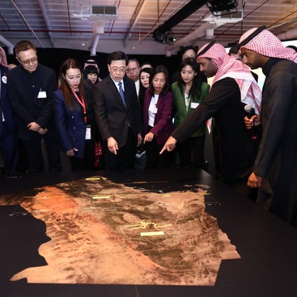 John Lee and his delegation view smart city projects on a tour hosted by Saudi officials. Photo: Handout 