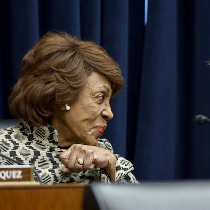US Democratic congresswoman Maxine Waters of California, ranking member of the House Financial Services Committee, left, speaks with Patrick McHenry, Republican of North Carolina and the panel’s chair, in Washington on Tuesday. Photo: Bloomberg