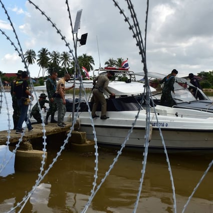 Thai security forces take part in a joint police and army river patrol along the Thailand-Malaysia border. Photo: AFP/File