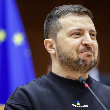 Ukraine’s President Volodymyr Zelensky delivers an address to members of the European Parliament (MEPs). Photo: EPA/EFE