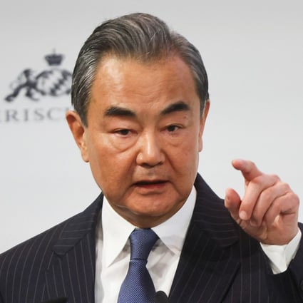 Top Chinese diplomat Wang Yi addresses the Munich Security Conference in Munich, Germany, on Saturday. Photo: Reuters