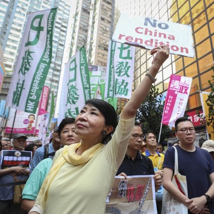 British politicians have called for the release of ex-Hong Kong lawmaker Claudia Mo (centre) on compassionate grounds. Photo: James Wendlinger
