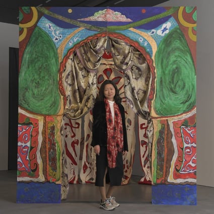 “Clouds, Power and Ornament – Roving Central Asia”, an exhibition at The Mills in Hong Kong, features works by 26 artists from Central Asian countries including Kazakhstan, Afghanistan, Uzbekistan and Tajikistan. Its curators include Alexandra Tsay (above). Photo: Chat
