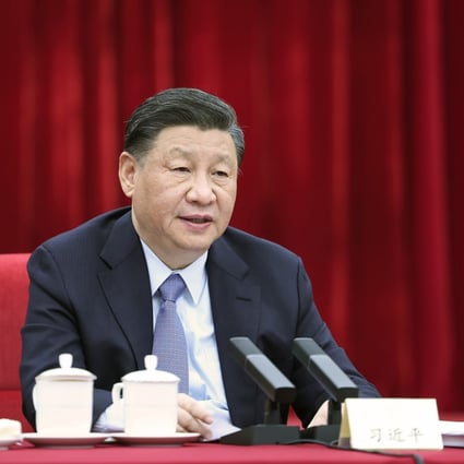 Chinese President Xi Jinping has told “two sessions” sideline events the US is leading Western suppression of Chinese development and China must wean itself from relying on the US. Photo: EPA-EFE/Xinhua