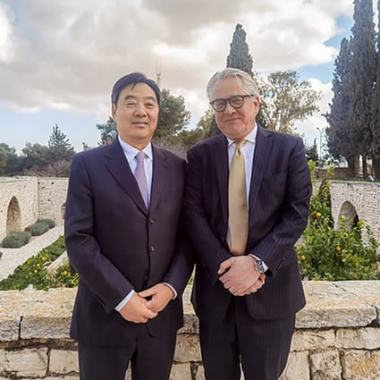 China’s special envoy to the Middle East Zhai Jun, left, with UN special coordinator for the Middle East peace process Tor Wennesland in Jerusalem. Photo: China Ministry of Foreign Affairs