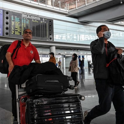 Passengers in the arrivals hall for international flights at the Capital International Airport in Beijing. China’s resumption of issuing visas to foreigners is a major easing of travel restrictions in place since the outbreak of the pandemic. Photo: AFP