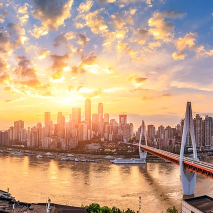 A bird’s-eye view of the central business district of Chongqing in southwestern China. Photo: Shutterstock