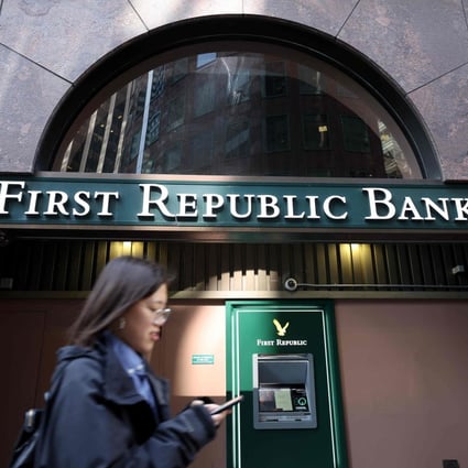 A First Republic Bank branch in  San Francisco, California on Thursday. Photo: Getty Images / AFP 