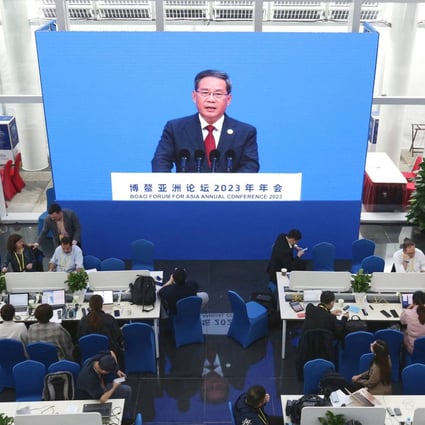 Premier Li Qiang spoke at the Boao Forum on Thursday. Photo: AFP