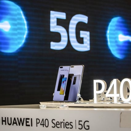 Huawei P40 series 5G smartphones on display inside the Movistar Centre in Barcelona on January 21, 2021. Many European countries are adopting a position similar to that of the US on Huawei. Photo: Bloomberg