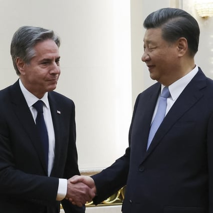 US Secretary of State Antony Blinken (left) shakes hands with President Xi Jinping at the Great Hall of the People in Beijing on June 19. Blinken’s visit has sparked hope for better US-China relations. Photo: AP