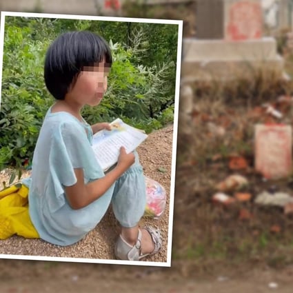 On the day the video was taken, Lin told her aunt she had dreamt about her father the night before and begged to visit his grave. Photo: SCMP composite/Weibo