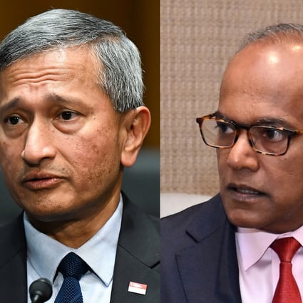 Singapore’s Foreign Minister Vivian Balakrishnan (left) and Law Minister K Shanmugam are seen in this composite picture. Photo: dpa, SCMP