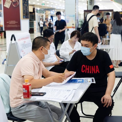 Jobseekers in China are also facing the most difficult employment market in decades, with the youth unemployment rate hitting a record 20.8 per cent in May. Photo: Reuters