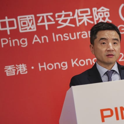 Ping An Insurance CFO Jason Yao speaking at the company’s 2018 post annual results press conference. Photo: Felix Wong