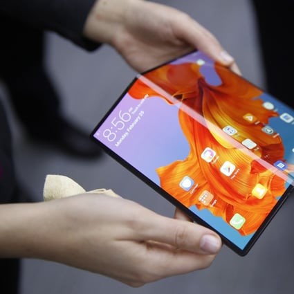 Huawei unveiled its flagship Mate X foldable 5G mobile device in February. The Chinese telecoms giant is targeting 50 per cent of the domestic smartphone market by the end of 2019. Photo: Bloomberg