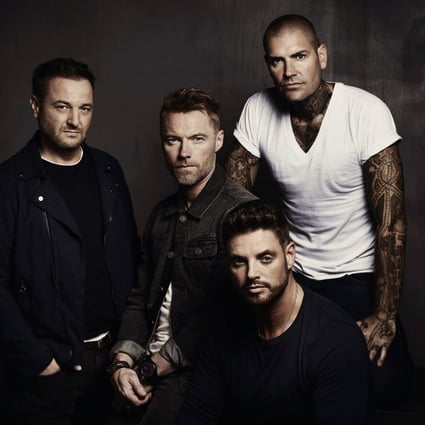 Boyzone (from left): Mikey Graham, Ronan Keating, Keith Duffy and Shane Lynch (white T-shirt).