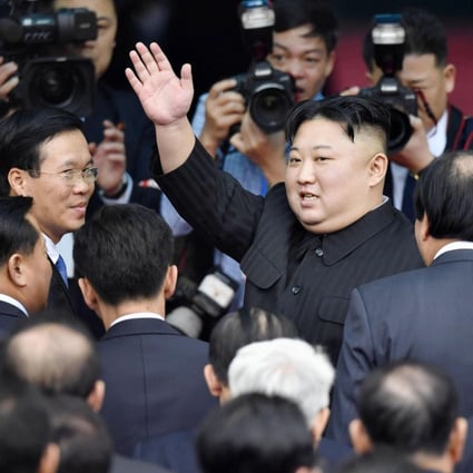 North Korean leader Kim Jong-un waves at Vietnam's Dong Dang railway station on March 2, 2019, as he leaves the country following a two-day summit with US President Donald Trump in Hanoi. Photo: Kyodo