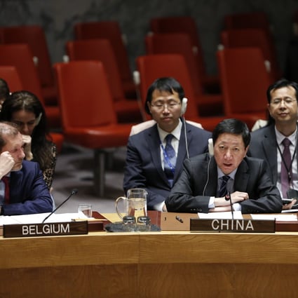 Chinese deputy ambassador Wu Haitao (centre) says his US counterpart’s remarks were “at variance with the facts and are fraught with prejudice”. Photo: Xinhua