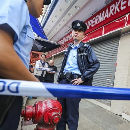 Hong Kong police shot dead a knife-wielding man after he reportedly attacked the manager at a supermarket in Yau Ma Tei. Photo: Felix Wong