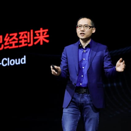 Alibaba Group Holding chief technology officer Jeff Zhang Jianfeng, who serves as president at subsidiary Alibaba Cloud, speaks at the company’s cloud summit held in Beijing on March 21, 2019. Photo: Handout