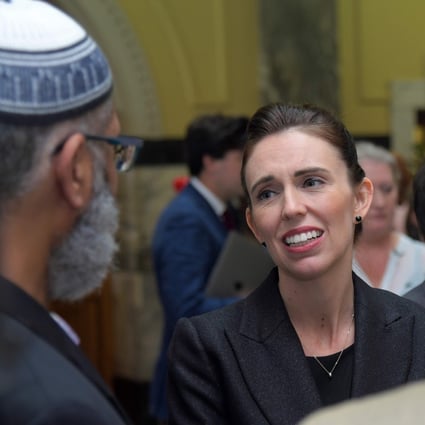 New Zealand Prime Minister Jacinda Ardern meets Muslim community leaders after the Parliament session in Wellington. Photo: AFP