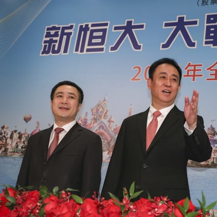 China Evergrande Group senior executives (from left): Pan Darong, executive director and CFO; Hui Ka-yan, chairman; Xia Haijun, vice-chairman and chief executive. Photo: Nora Tam