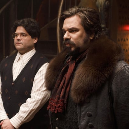 Kayvan Novak (left), Harvey Guillen (centre) and Matt Berry in a scene from What We Do In the Shadows. The series, premiering on Wednesday on FX, is based on the 2014 cult-hit movie from New Zealand. Photo: John P. Johnson/FX/AP