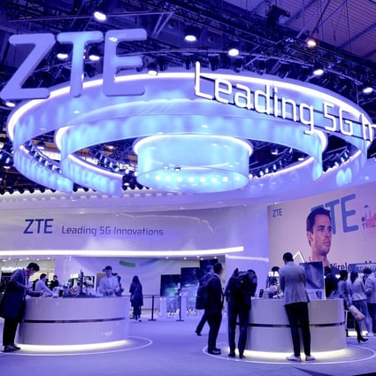 Telecommunications equipment maker ZTE Corp set up a giant booth at trade show MWC Barcelona in February to promote its range of 5G devices and applications. Photo: Bien Perez