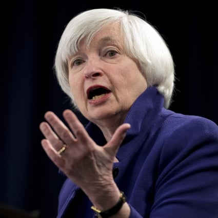 Former US Federal Reserve chair Janet Yellen says she does not “see a recession in the US as particularly likely”. Photo: AP