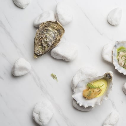 Majestic Oyster 2 ways, one of Julien Royer’s signature dishes at Odette, his two-Michelin-star restaurant in Singapore. Royer will open a restaurant in Hong Kong, called Louise, at PMQ in Sheung Wan in June.