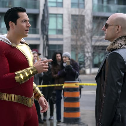 Zachary Levi (left) and Mark Strong in a still from Shazam! (category TBC), directed by David F. Sandberg.
