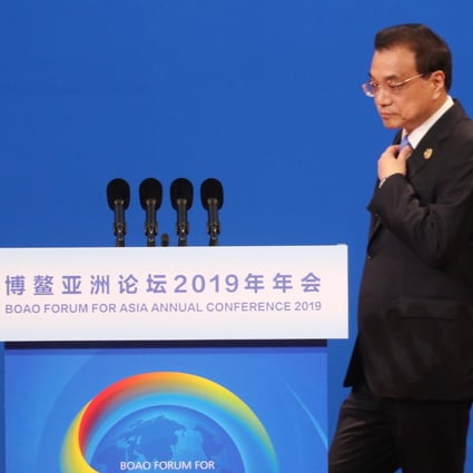 Chinese Premier Li Keqiang gave a speech at the opening ceremony of the annual Boao Forum for Asia in China’s southern Hainan province on Thursday. Photo: Winson Wong