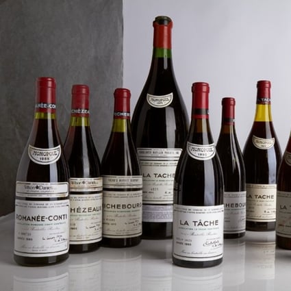 The three-day wine auction at Sotheby’s is projected to bring HK$147-206 million (US$19-26 million), offering 2,704 lots (16,889 bottles) from a single collector. Photo: Sotheby’s
