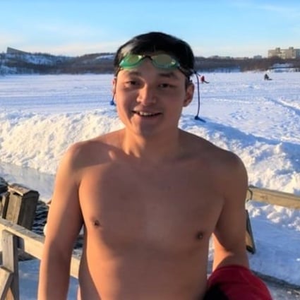 Mak Chun-kong enjoys the frigid temperatures of ice swimming. Photo: Handout