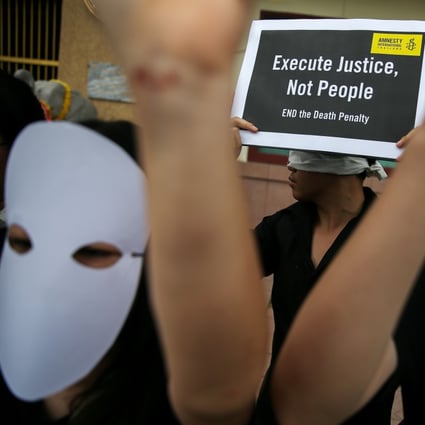Demonstrators from Amnesty International protest against the death penalty in Bangkok, Thailand. Photo: Reuters