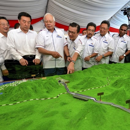 The original East Coast Rail Link agreement was approved by Malaysia’s former prime minister, Najib Razak (third from left). Photo: AP