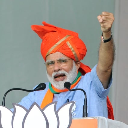 Indian Prime Minister Narendra Modi speaks during an election campaign south of Jammu city. Photo: Xinhua