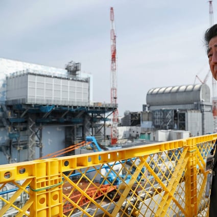 Japan's Prime Minister Shinzo Abe visits the Tokyo Electric Power Company's (TEPCO) Fukushima Dai-ichi nuclear power plan. Photo: AFP