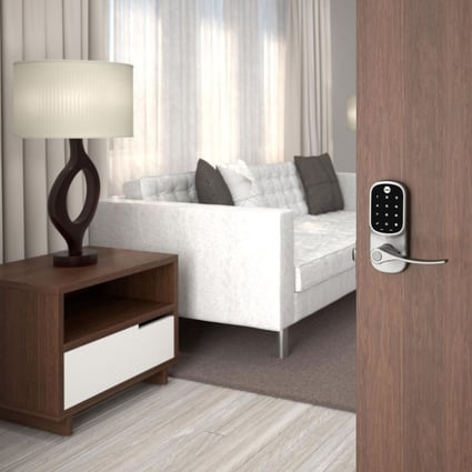 Yale has expanded its Assure Lock line of smart locks with the new, non-deadbolt Assure Lever. Photo: Yale