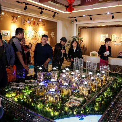 A model of residential buildings in Dandong New Zone in Liaoning province on northeastern China’s border with North Korea on May 6, 2018. Dandong’s average property price rose 1.9 per cent in March, as investors rushed to buy real estate on hope of a detente in the US-North Korea nuclear crisis. Photo: Reuters