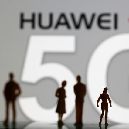 Small toy figures are seen in front of a displayed Huawei and 5G network logo in this illustration picture, March 30, 2019. Photo: Reuters