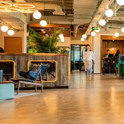 Co-working space operated by KrSpace, which offers flexible solutions in 11 cities including Beijing, Shanghai and Guangzhou. Technology companies tend to prefer using co-working offices because of their flexibility in expanding and contracting with changing business needs. Photo: SCMP/ Handout