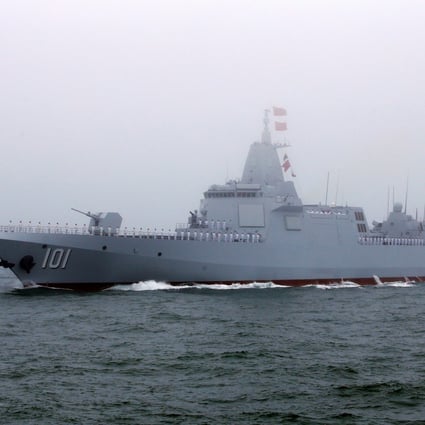 Chinese Navy’s 055-class guided missile destroyer the Nanchang was the centrepiece of the event. Photo: Reuters