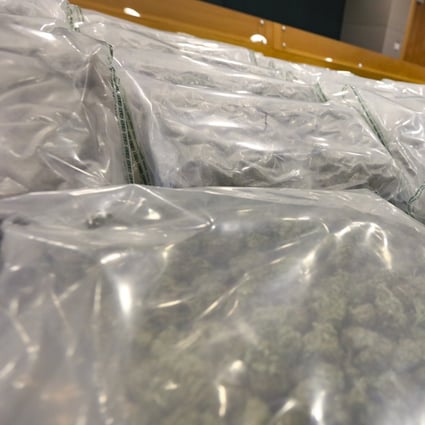 Customs officers arrested three men for smuggling 31kg of cannabis worth an estimated HK$21.5 million in 2017. Photo: Felix Wong